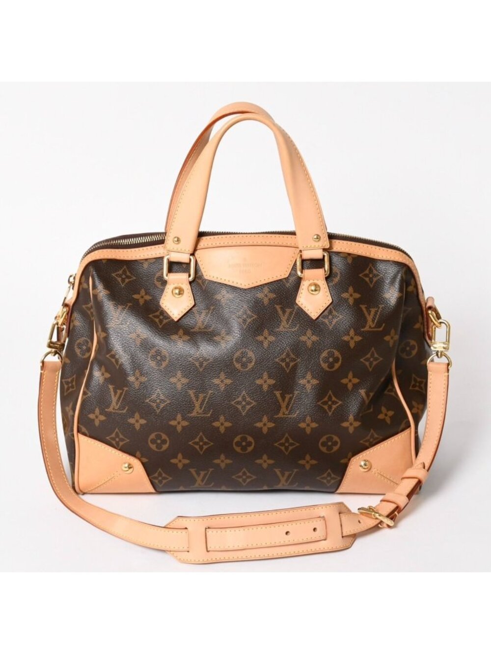 Louis Vuitton Retiro PM Monogram 2-Way Bag Brown Gold
